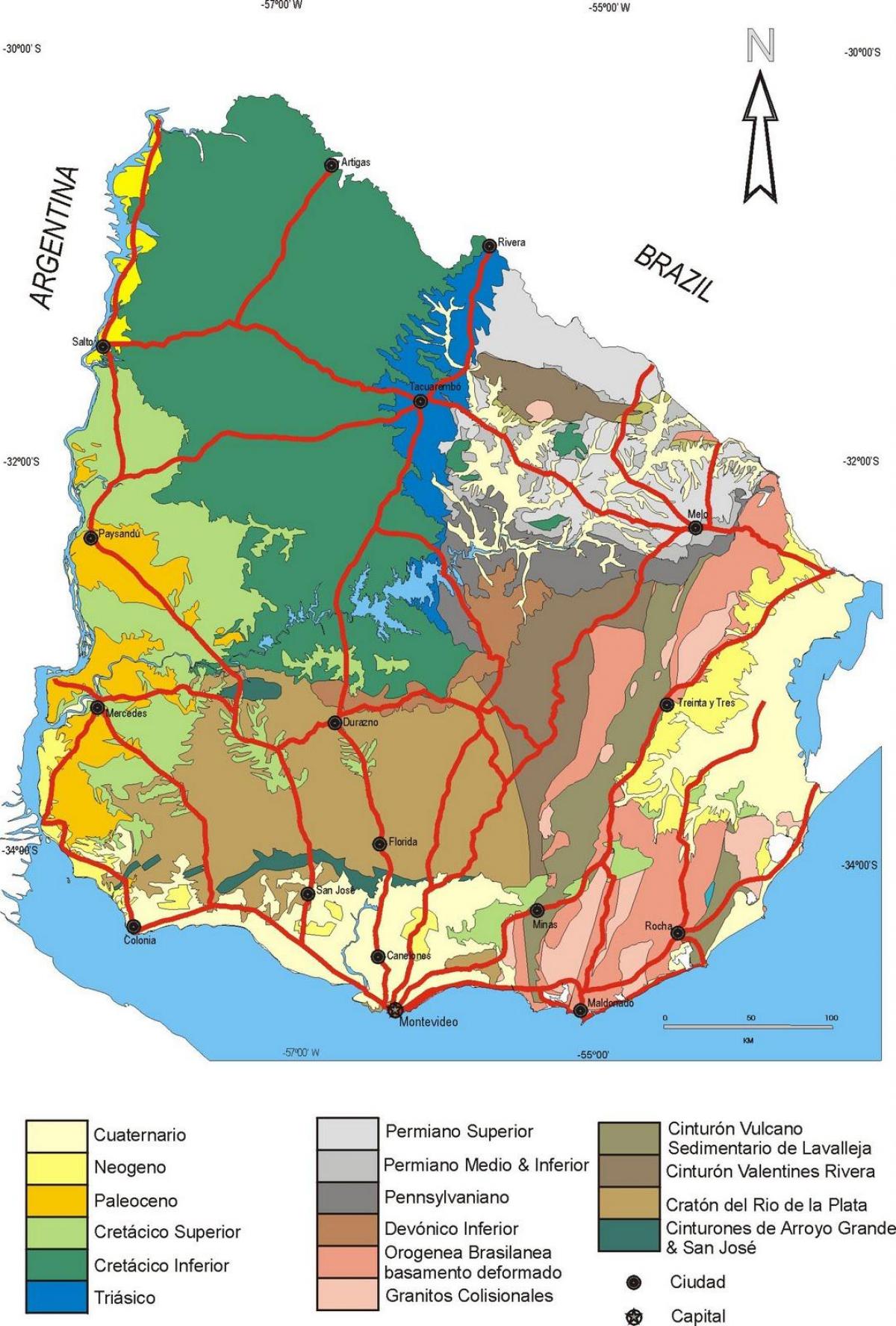 नक्शे की जलवायु उरुग्वे 