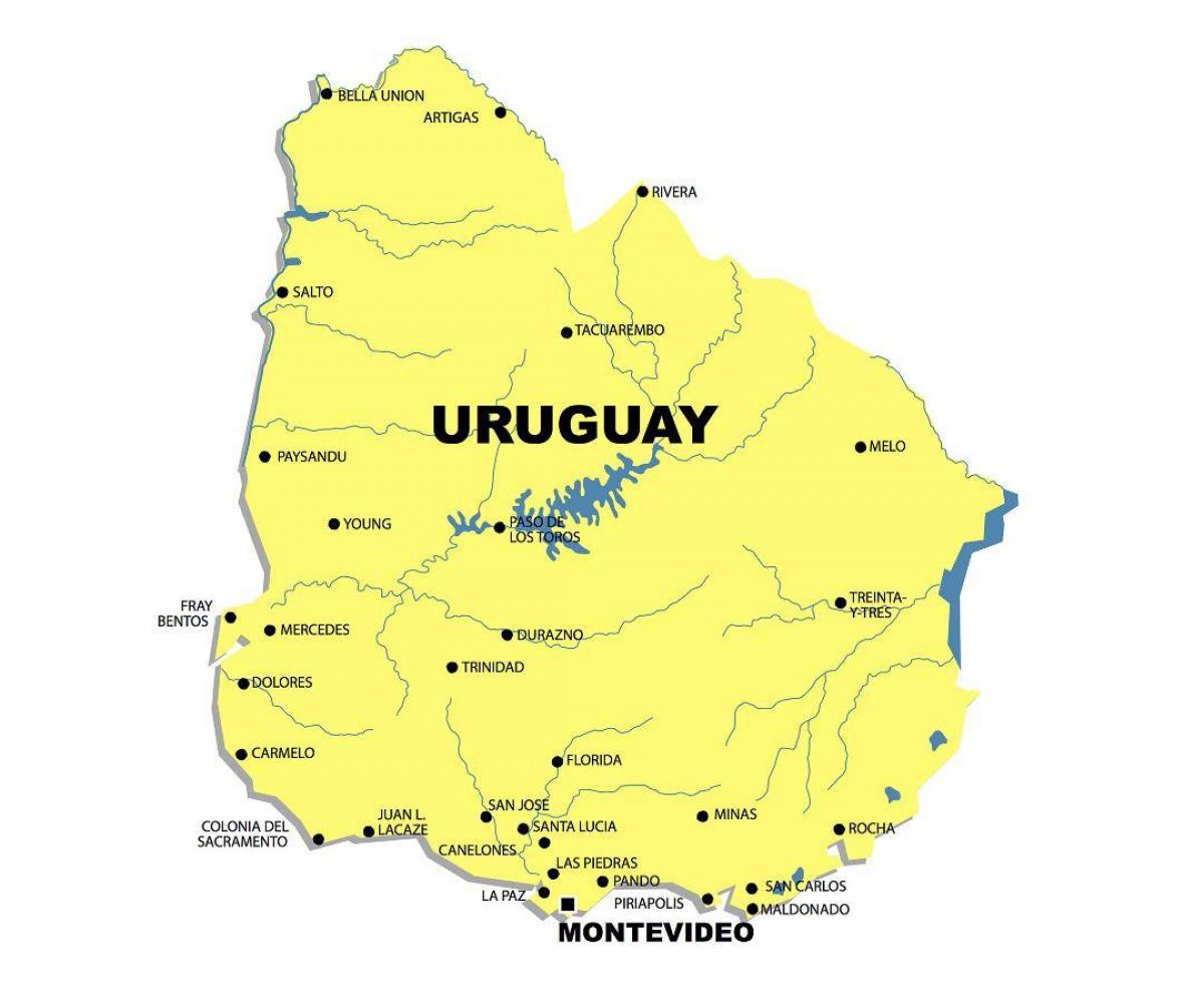 के नक्शे उरुग्वे नदी