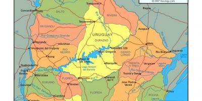 नक्शा उरुग्वे के राजनीतिक