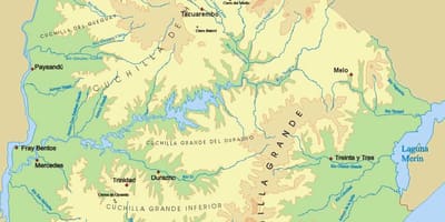 नक्शे के शारीरिक उरुग्वे